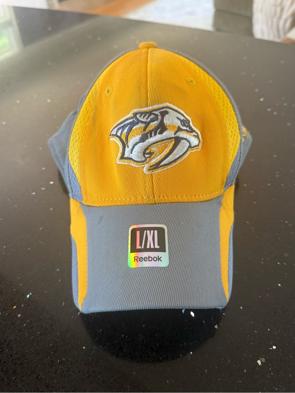 Reebok Men's Predators Yellow and Gray Baseball Hat